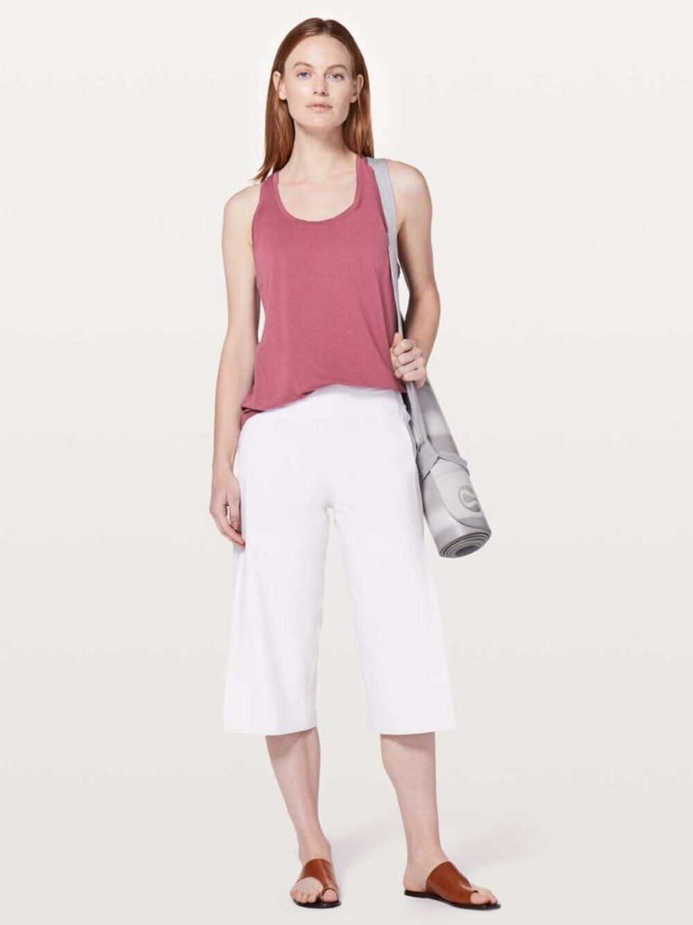 lululemon athletica Love Tank Moss Rose Gummy Logo Pleated Racerback Cotton Top